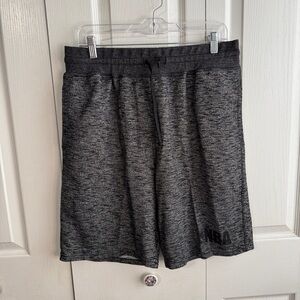 NBA gray black knit basketball shorts size large